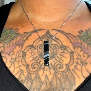 Black Agate Necklace Courage Grounding Balance